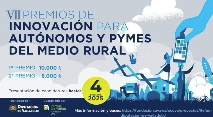 Cartel de los VII Premios de Innovación para Autónomos y Pymes del Medio Rural de la Diputación de Valladolid
